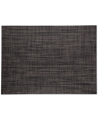 Chilewich Mini Basket Weave Placemat 14" X 19" In Black