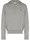 Ami Alexandre Mattiussi Classic Ami De Coeur Hoodie In Grau