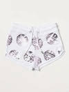 Gcds Kids' Shorts With All Over Logo In White