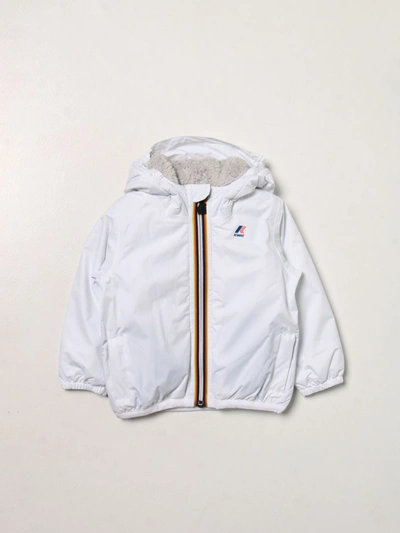 K-way Babies' Embroidered-logo Hooded Jacket In White