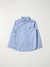 Polo Ralph Lauren Kids' Basic Cotton Shirt In Gnawed Blue