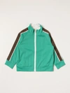 Fendi Kids' Ff Technical Jersey Track Jacket In Green