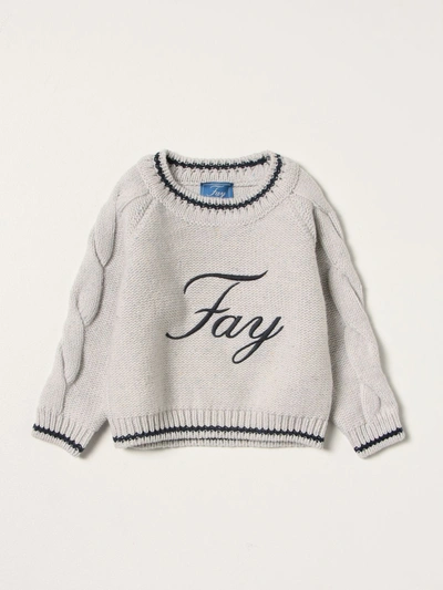 Fay Babies' Grey Logo Jumper
