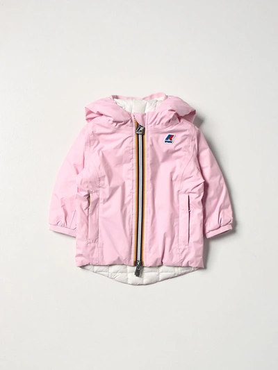 K-way Babies' Reversible Padded Jacket In Pink