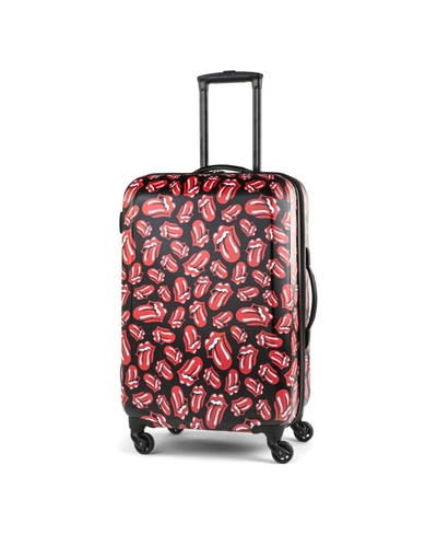 Rolling Stones Ruby Tuesday 24" Spinner Luggage In Black And Red