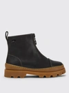 Camper Brutus  Leather Ankle Boots In Black