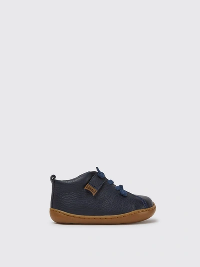 Camper Kids' Peu Sneakers In Calfskin In Blue