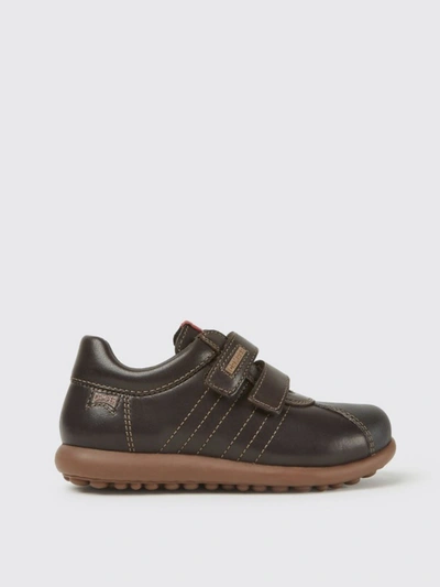 Camper Kids' Pelotas  Sneakers In Calfskin In Brown