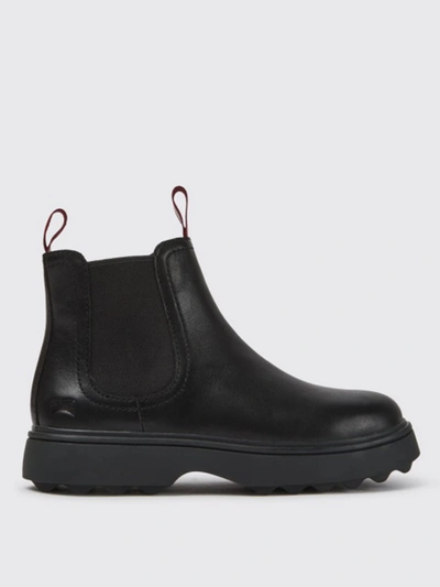 Camper Kids' Norte  Ankle Boot In Calfskin In Black