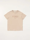 Fendi Kids' Pink T-shirt In Cream
