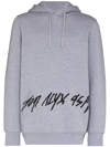 Alyx Logo-print Drawstring Hoodie In Grau
