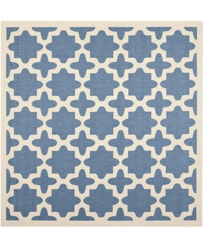 Safavieh Courtyard Cy6913 Blue And Beige 7'10" X 7'10" Sisal Weave Square Outdoor Area Rug