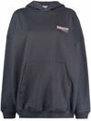 Balenciaga Campaign Logo Oversize Cotton Hoodie In Grau