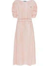 Prada Logo-print Crepe Dress In Rosa