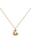 Loveness Lee C Alphabet Recycled Silver Necklace Gold In Gold