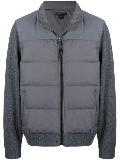 James Perse Mixed-media Down-padded Jacket In Grau
