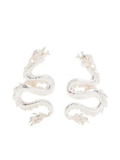 Natia X Lako Dragon Silver Earrings In Silber