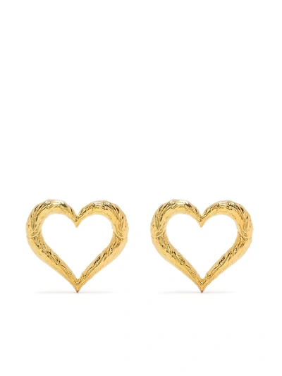 Natia X Lako Heart Brass Earrings In Gold