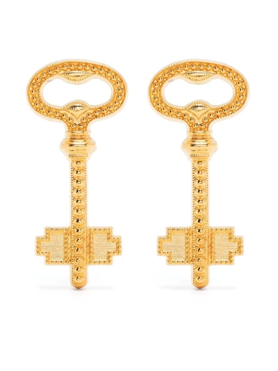 Natia X Lako Key Brass Earrings In Gold