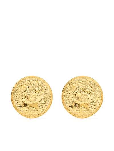 Natia X Lako Coin Brass Earrings In Gold