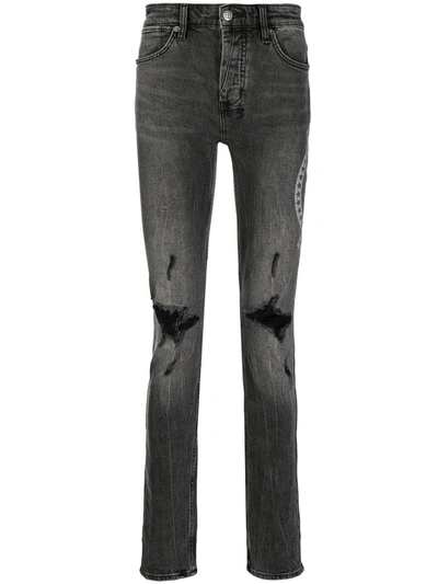 Ksubi Van Winkle Paradox Star Straight Leg Jeans In Black