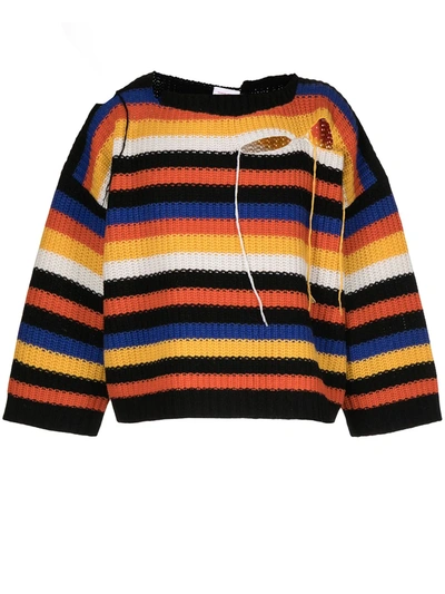 Charles Jeffrey Loverboy Multicolor Stripe Slash Sweater In Multi Coloured