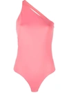 Alexander Mcqueen Open-back Asymmetric Bodysuit In Rosa