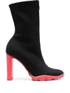 Alexander Mcqueen Scuba Fabric Boots In Schwarz