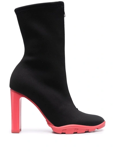 Alexander Mcqueen Black Neoprene Slim Tread Boots
