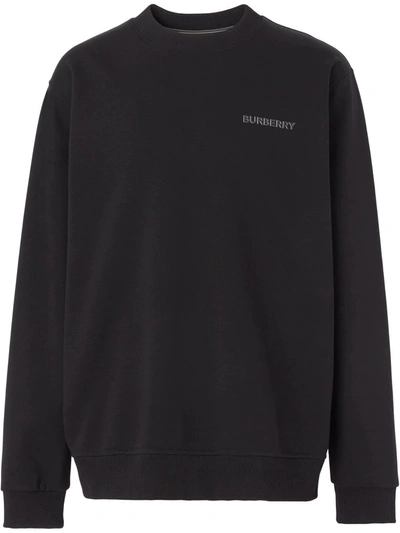 Burberry Magnus Logo Cotton Jersey Sweatshirt In Black