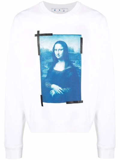 Off-white Monna Lisa Printed Cotton Sweatshirt In White