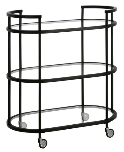 Hudson & Canal Leif Bar Cart, 30" X 17" In Blackened Bronze