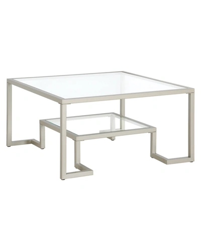 Hudson & Canal Athena 32" Square Coffee Table In Satin Nickel