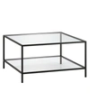 HUDSON & CANAL SIVIL 32" SQUARE COFFEE TABLE WITH SHELF