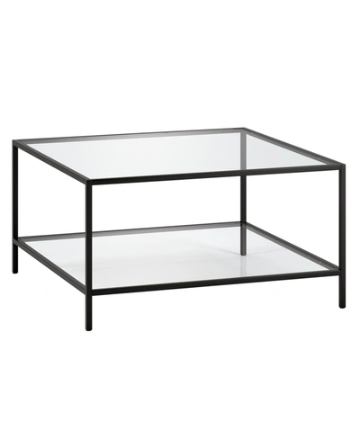 Hudson & Canal Sivil 32" Square Coffee Table With Shelf In Blackened Bronze