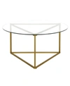 Hudson & Canal Jenson 35" Round Coffee Table In Brass