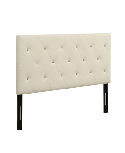 Ac Pacific Contemporary Crystal Diamond Tufted Queen Headboard In White