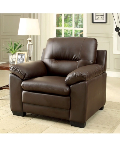Furniture Of America Pallan Leatherette Accent Chair In Brown