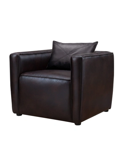 Furniture Of America Charlie Modern Vinyl Accent Chair In Brown