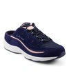 Easy Spirit Women's Romy Mule Walking Sneakers Women's Shoes In Dark Blue/light Pink - Suede/textile