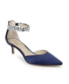 Jewel Badgley Mischka Women's Raleigh Rhinestone Ankle Strap Evening Pumps In Blue