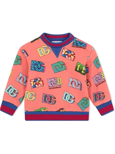 Dolce & Gabbana Babies' Logo-print Cotton Sweatshirt In Multicolor