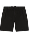 Dolce & Gabbana Garment-dyed Drawstring Shorts In Black