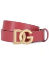 Dolce & Gabbana Logo Buckle Belt In Pink