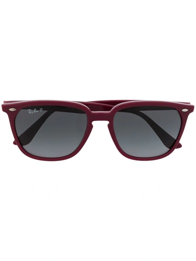 Ray Ban Rb4362 Square-frame Sunglasses In Rouge_polarise_degrade_gris