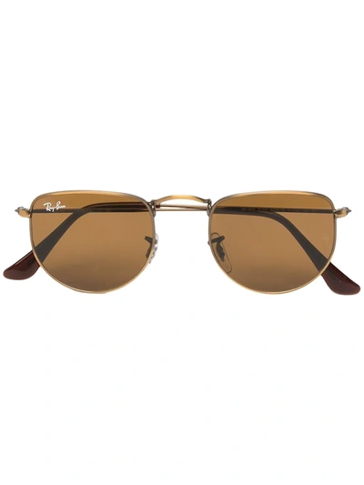 Ray Ban Elon Round-frames Sunglasses In Brown
