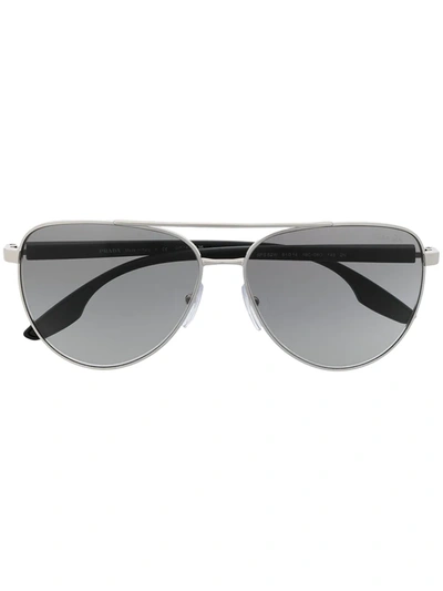 Prada Linea Rossa Pilot-frame Sunglasses In Black