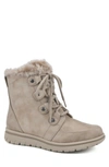 Cliffs By White Mountain Faux Fur Lined Lace-up Boot In Natural/ Fabric