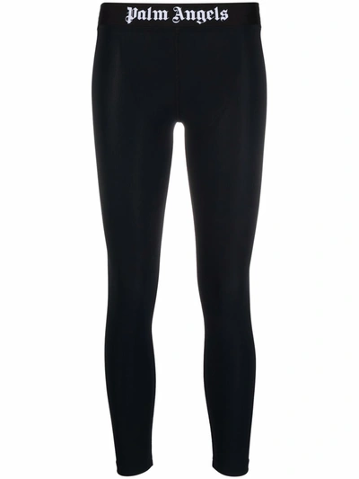 Palm Angels Logo-waistband Leggings In Black