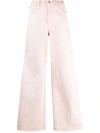 Stella Mccartney Flare Leg Organic Cotton Jeans In Pink